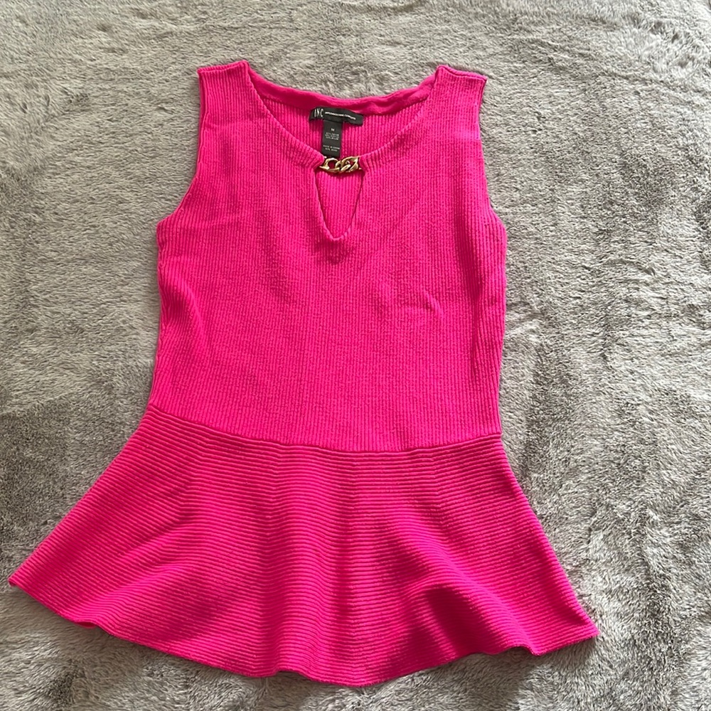 Inc pink flutter top